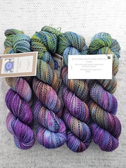 Black and White and Dyed All Over Yarn