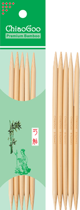 ChiaoGoo Bamboo 6" double pointed needles